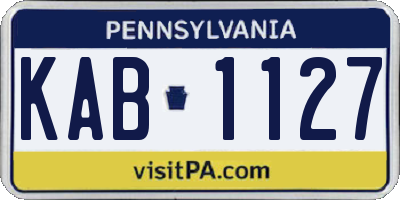 PA license plate KAB1127