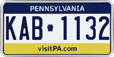 PA license plate KAB1132