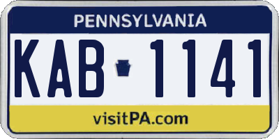 PA license plate KAB1141