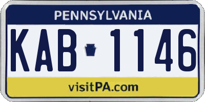 PA license plate KAB1146