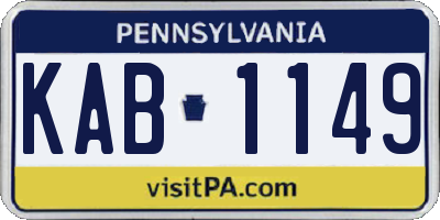PA license plate KAB1149