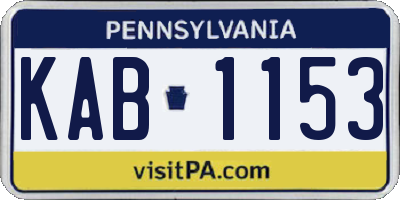 PA license plate KAB1153