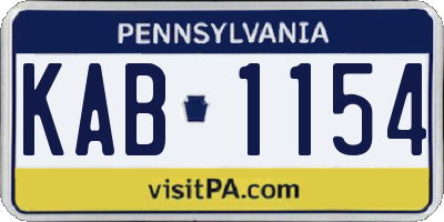 PA license plate KAB1154