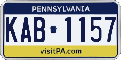 PA license plate KAB1157