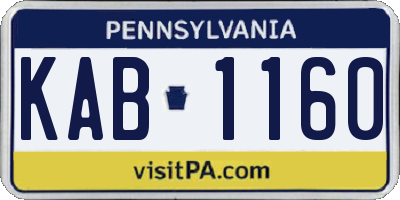 PA license plate KAB1160