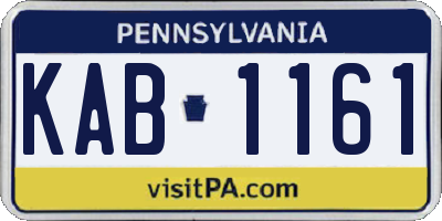 PA license plate KAB1161