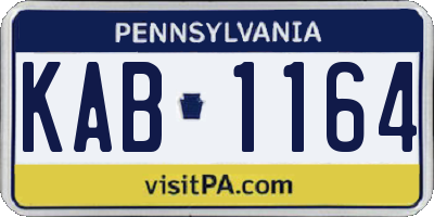 PA license plate KAB1164