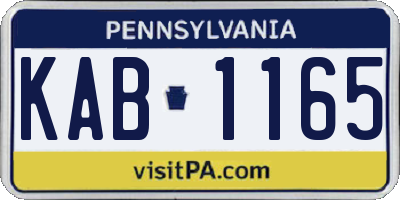 PA license plate KAB1165