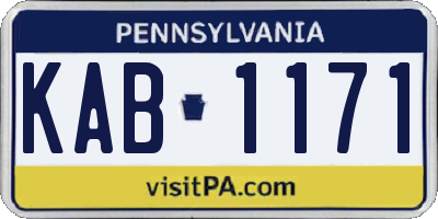 PA license plate KAB1171