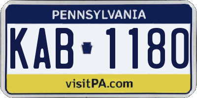PA license plate KAB1180