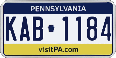 PA license plate KAB1184