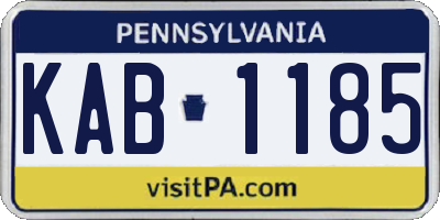 PA license plate KAB1185