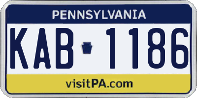 PA license plate KAB1186