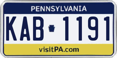 PA license plate KAB1191