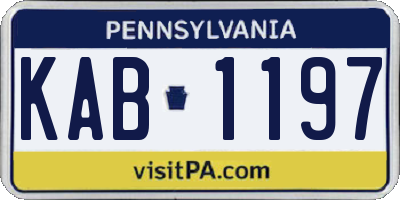 PA license plate KAB1197