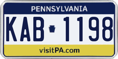 PA license plate KAB1198