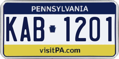 PA license plate KAB1201