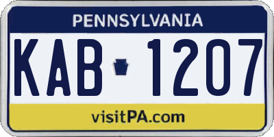 PA license plate KAB1207