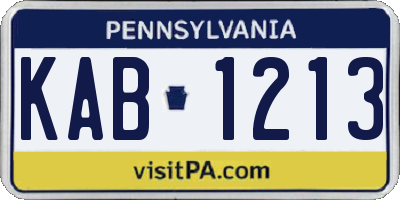 PA license plate KAB1213