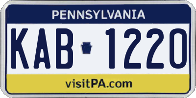 PA license plate KAB1220