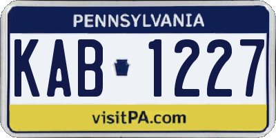 PA license plate KAB1227