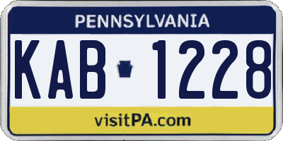 PA license plate KAB1228