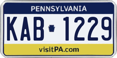 PA license plate KAB1229
