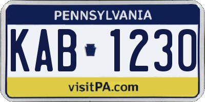 PA license plate KAB1230