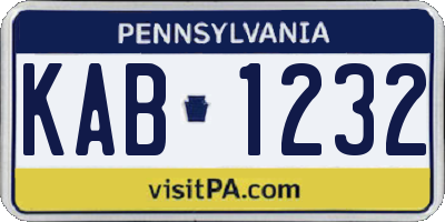PA license plate KAB1232