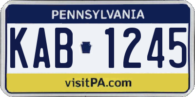 PA license plate KAB1245