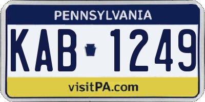PA license plate KAB1249