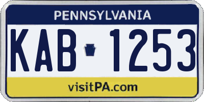 PA license plate KAB1253
