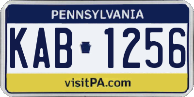 PA license plate KAB1256
