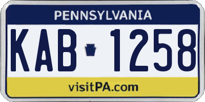 PA license plate KAB1258
