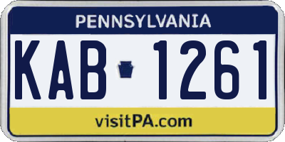 PA license plate KAB1261