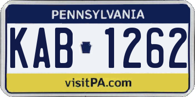 PA license plate KAB1262