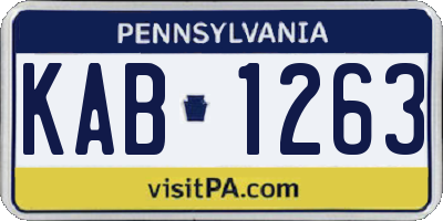 PA license plate KAB1263