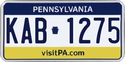PA license plate KAB1275