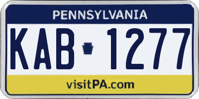 PA license plate KAB1277