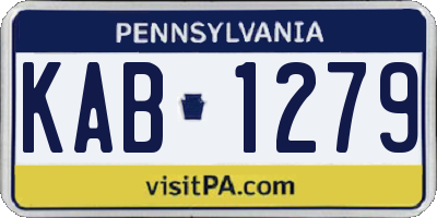 PA license plate KAB1279