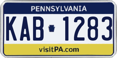 PA license plate KAB1283