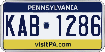 PA license plate KAB1286