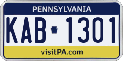 PA license plate KAB1301