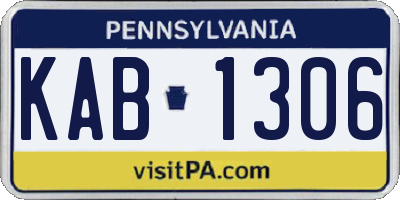 PA license plate KAB1306