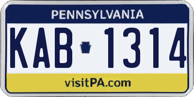 PA license plate KAB1314