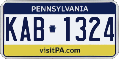 PA license plate KAB1324