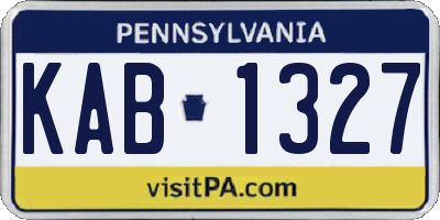 PA license plate KAB1327