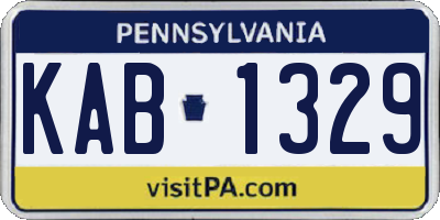 PA license plate KAB1329