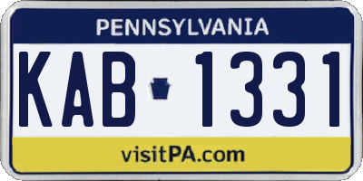 PA license plate KAB1331
