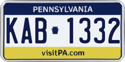 PA license plate KAB1332
